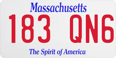 MA license plate 183QN6