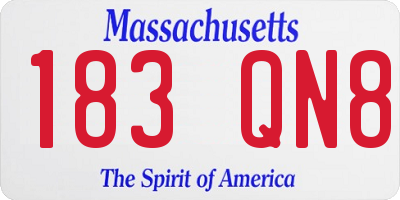 MA license plate 183QN8