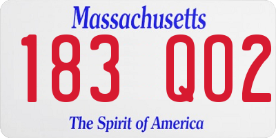MA license plate 183QO2