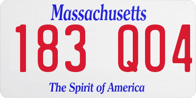 MA license plate 183QO4