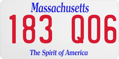 MA license plate 183QO6