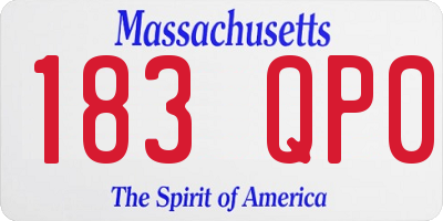 MA license plate 183QP0