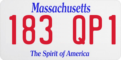 MA license plate 183QP1