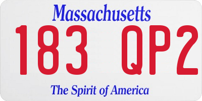 MA license plate 183QP2