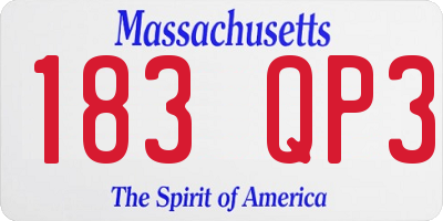 MA license plate 183QP3