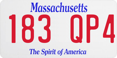 MA license plate 183QP4