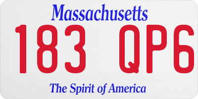 MA license plate 183QP6