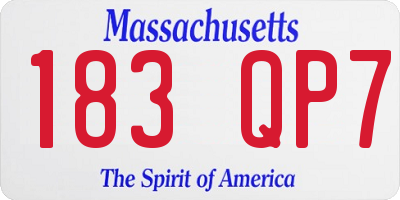 MA license plate 183QP7
