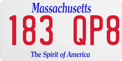 MA license plate 183QP8