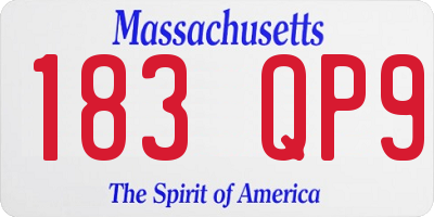 MA license plate 183QP9