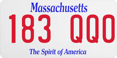 MA license plate 183QQ0