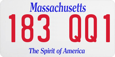 MA license plate 183QQ1
