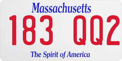 MA license plate 183QQ2