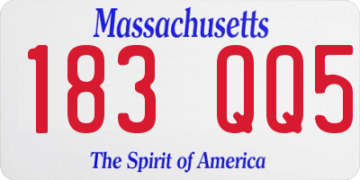 MA license plate 183QQ5