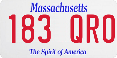 MA license plate 183QR0