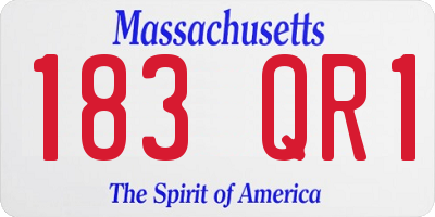 MA license plate 183QR1