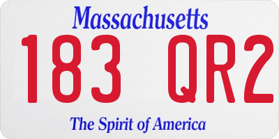 MA license plate 183QR2