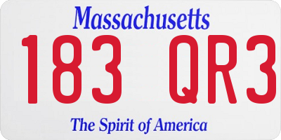 MA license plate 183QR3