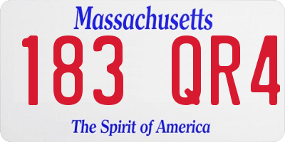 MA license plate 183QR4