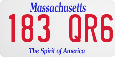 MA license plate 183QR6