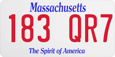 MA license plate 183QR7