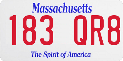 MA license plate 183QR8