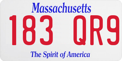 MA license plate 183QR9