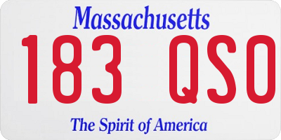 MA license plate 183QS0