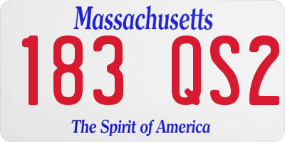 MA license plate 183QS2