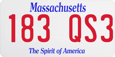 MA license plate 183QS3