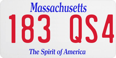 MA license plate 183QS4