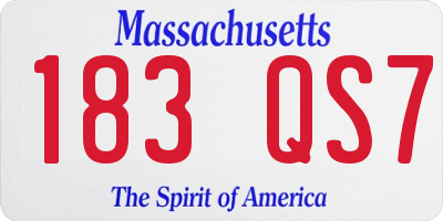 MA license plate 183QS7
