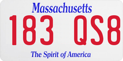 MA license plate 183QS8