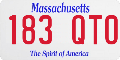 MA license plate 183QT0