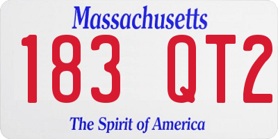 MA license plate 183QT2