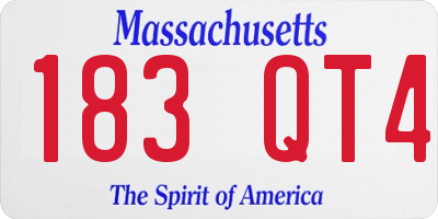 MA license plate 183QT4