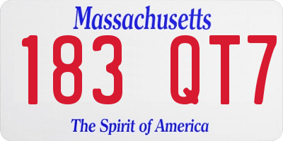 MA license plate 183QT7