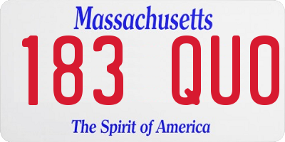 MA license plate 183QU0