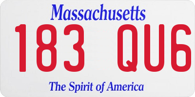 MA license plate 183QU6