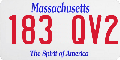 MA license plate 183QV2