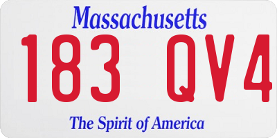 MA license plate 183QV4