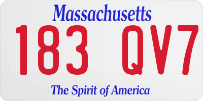 MA license plate 183QV7