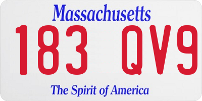 MA license plate 183QV9