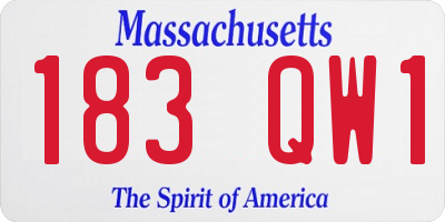 MA license plate 183QW1