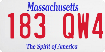 MA license plate 183QW4
