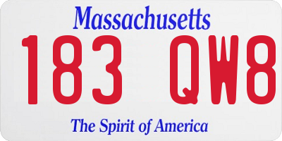MA license plate 183QW8