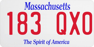 MA license plate 183QX0