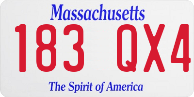 MA license plate 183QX4