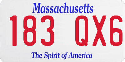 MA license plate 183QX6