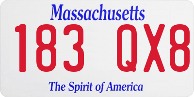 MA license plate 183QX8